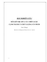 Bài nghiên cứu: mối liên hệ giữa các chiến lược cạnh tranh và chất lượng sản phẩm