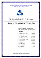 Bài tập môn Quản Lý Chất Lượng TQM – Tham gia toàn bộ