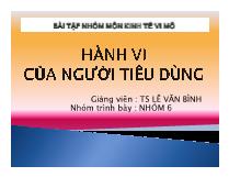 Bài tập nhóm môn kinh tế vi mô Hành vi của người tiêu dùng