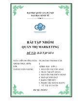 Bài tập nhóm quản trị marketing : Bài tập số 8