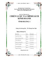Bài tập tình huống chiến lược và chính sách kinh doanh Tình huống 1