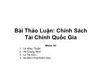 Bài thảo luận: Chính sách tài chính quốc gia