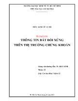 Bài thuyết trình: Thông tin bất đối xứng trên thị trường chứng khoán