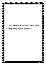 Báo cáo Chuyên đề tiết kiệm năng lượng trong ngành gốm sứ