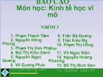 Báo cáo Môn học: Kinh tế học vĩ mô