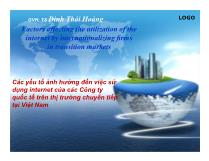 Các yếu tố ảnh hưởng đến việc sử dụng internet của các Công ty quốc tế trên thị trường chuyển tiếp tại Việt Nam