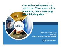 Chi tiêu chính phủ và tăng trưởng kinh tế ở Nigeria, 1970 – 2008: một phân tích từng phần