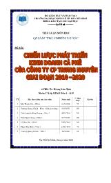 Chiến lược phát triển kinh doanh cà phê của công ty cổ phần Trung Nguyên giai đoạn 2010-2020