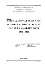 Chiến lược phát triển kinh doanh của công ty cổ phần cao su Đà Nẵng giai đoạn 2010 - 2020