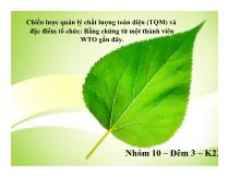 Chiến lược quản lý chất lượng toàn diện(TQM) và đặc điểm tổ chức: Bằng chứng từ một thành viên WTO gần đây