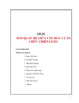 Chủ đề Mối quan hệ giữa văn hóa và tổ chức chiến lược
