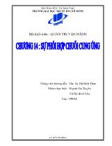 Chương 14: Sự phối hợp chuỗi cung ứng