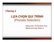 Chương 4 Lựa chọn qui trình (Process Selection)