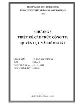 Chương 5 Thiết kế cấu trúc công ty: quyền lực và kiểm soát