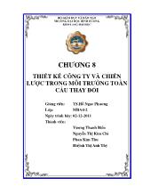 Chương 8 Thiết kế công ty và chiến lược trong môi trường toàn cầu thay đổi