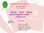 Công tác chuyển nhượng quyền sử dụng đất và quyền sở hữu tài sản