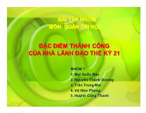 Đặc điểm thành công của nhà lãnh đạo thế kỷ 21