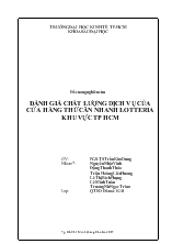 Đánh giá chất lượng dịch vụ của cửa hàng thức ăn nhanh Lotteria khu vực tp HCM