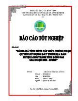 Đánh giá tình hình cấp giấy chứng nhận quyền sử dụng đất trên địa bàn huyện Long Thành tỉnh Đồng Nai giai đoạn 2005- 11/2008