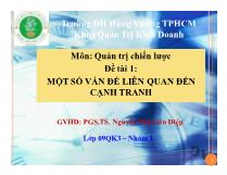 Đề tài 1: Một số vấn đề liên quan đến cạnh tranh