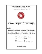Đề tài An toàn trong hoạt động cho vay vốn của Ngân hàng Đầu tư và Phát triển Việt Nam
