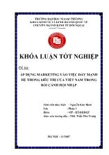 Đề tài Áp dụng marketing vào việc đẩy mạnh hệ thống siêu thị của Việt Nam trong bối cảnh hội nhập
