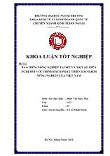 Đề tài Bảo hiểm nông nghiệp tại Mỹ và một số kiến nghị đối với chính sách phát triển bảo hiểm nông nghiệp của Việt Nam