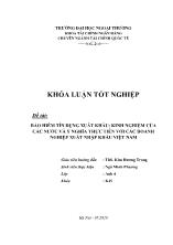 Đề tài Bảo hiểm tín dụng xuất khẩu: kinh nghiệm của các nước và ý nghĩa thực tiễn với các doanh nghiệp xuất nhập khẩu Việt Nam