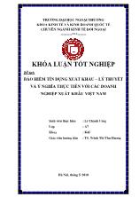 Đề tài Bảo hiểm tín dụng xuất khẩu – lý thuyết và ý nghĩa thực tiễn với các doanh nghiệp xuất khẩu Việt Nam