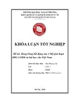 Đề tài Bong bóng bất động sản ở Mỹ giai đoạn 2001-3/2008 và bài học cho Việt Nam