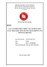 Đề tài : Các giải pháp phát triển vận tải hàng hoá xuất nhập khẩu bằng đường hàng không của Vietnam Airlines