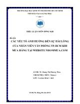 Đề tài Các yếu tố ảnh hưởng đến sự hài lòng của nhân viên văn phòng Tp.HCM khi mua hàng tại website nhommua.com