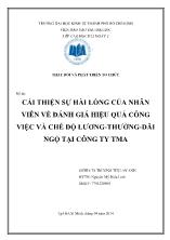 Đề tài Cải thiện sự hài lòng của nhân viên về đánh giá hiệu quả công việc và chế độ lương-thưởng-đãi ngộ tại công ty TMA