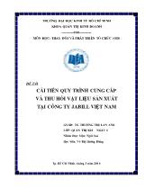 Đề tài Cải tiến quy trình cung cấp và thu hồi vật liệu sản xuất tại công ty Jabill Việt Nam