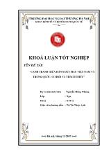 Đề tài Cạnh tranh giữa hàng dệt may Việt Nam và Trung Quốc. Cơ hội và thách thức