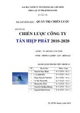 Đề tài Chiến lược công ty Tân Hiệp Phát 2010-2020