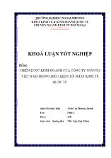 Đề tài Chiến lược kinh doanh của công ty Toyota Việt Nam trong điều kiện hội nhập kinh tế quốc tế
