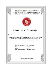 Đề tài Chiến lược thu hút khách du lịch của Việt Nam trong bối cảnh suy thoái kinh tế toàn cầu