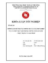 Đề tài Chính sách hỗ trợ tài chính cho các doanh nghiệp vừa và nhỏ Việt Nam trong những năm gần đây – thực trạng và giải pháp