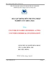 Đề tài Culture in family business: A two-Country empirical investigation