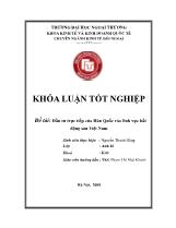 Đề tài Đầu tư trực tiếp của Hàn Quốc vào lĩnh vực bất động sản Việt Nam