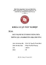 Đề tài Đẩy mạnh xuất khẩu hàng hóa thông qua marketing địa phương