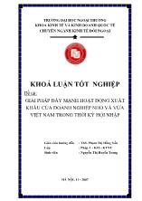 Đề tài Giải pháp đẩy mạnh hoạt động xuất khẩu của doanh nghiệp nhỏ và vừa Việt Nam trong thời kỳ hội nhập