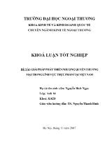 Đề tài Giải pháp phát triển nhượng quyền thương mại trong lĩnh vực thực phẩm tại Việt Nam