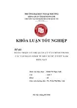 Đề tài Hoàn thiện cơ chế quản lý tài chính trong các tập đoàn kinh tế nhà nước ở Việt Nam hiện nay