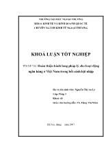 Đề tài Hoàn thiện hành lang pháp lý cho hoạt động ngân hàng ở Việt Nam trong bối cảnh hội nhập