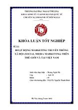 Đề tài Hoạt động marketing truyền thông xã hội (social media marketing) trên thế giới và tại Việt Nam