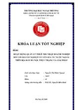Đề tài Hoạt động quản lý thuế thu nhập doanh nghiệp đối với doanh nghiệp có vốn đầu tư nước ngoài trên địa bàn Hà Nội, thực trạng và giải pháp