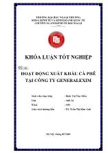 Đề tài Hoạt động xuất khẩu cà phê tại công ty Generalexim
