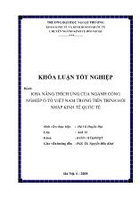Đề tài Khả năng thích ứng của ngành công nghiệp ô tô Việt Nam trong tiến trình hội nhập kinh tế quốc tế